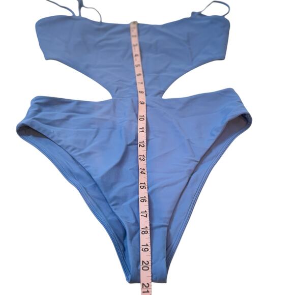 Camila Coelho Paulista One Piece Swimsuit Cutout Sea Breeze Blue NO BELT Medium - Picture 10 of 12